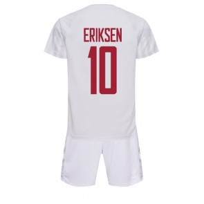 Danska Christian Eriksen #10 Gostujuci Dres za Dječji SP 2022 Kratak Rukavima (+ kratke hlače)